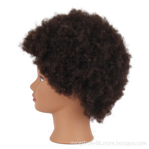 No MOQ cosmetology mannequins human hair braiding afro training mannequin dummy doll heads